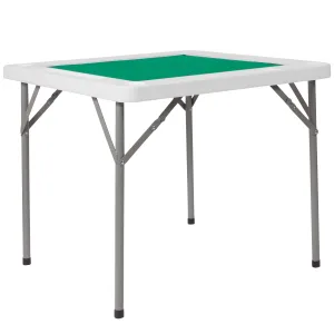 34.5" Square 4-Player Folding Card Game Table with Playing Surface and Cup Holders