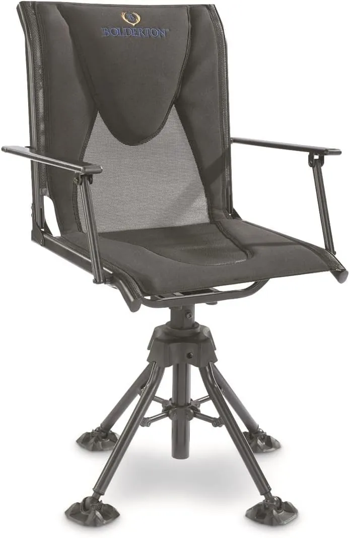 360º Swivel Hunting Blind Chair with Armrests, 300 lbs Capacity, Folding, Lightweight, Portable, Padded Cushion Hunting Seat, Hunt Gear and Equipment