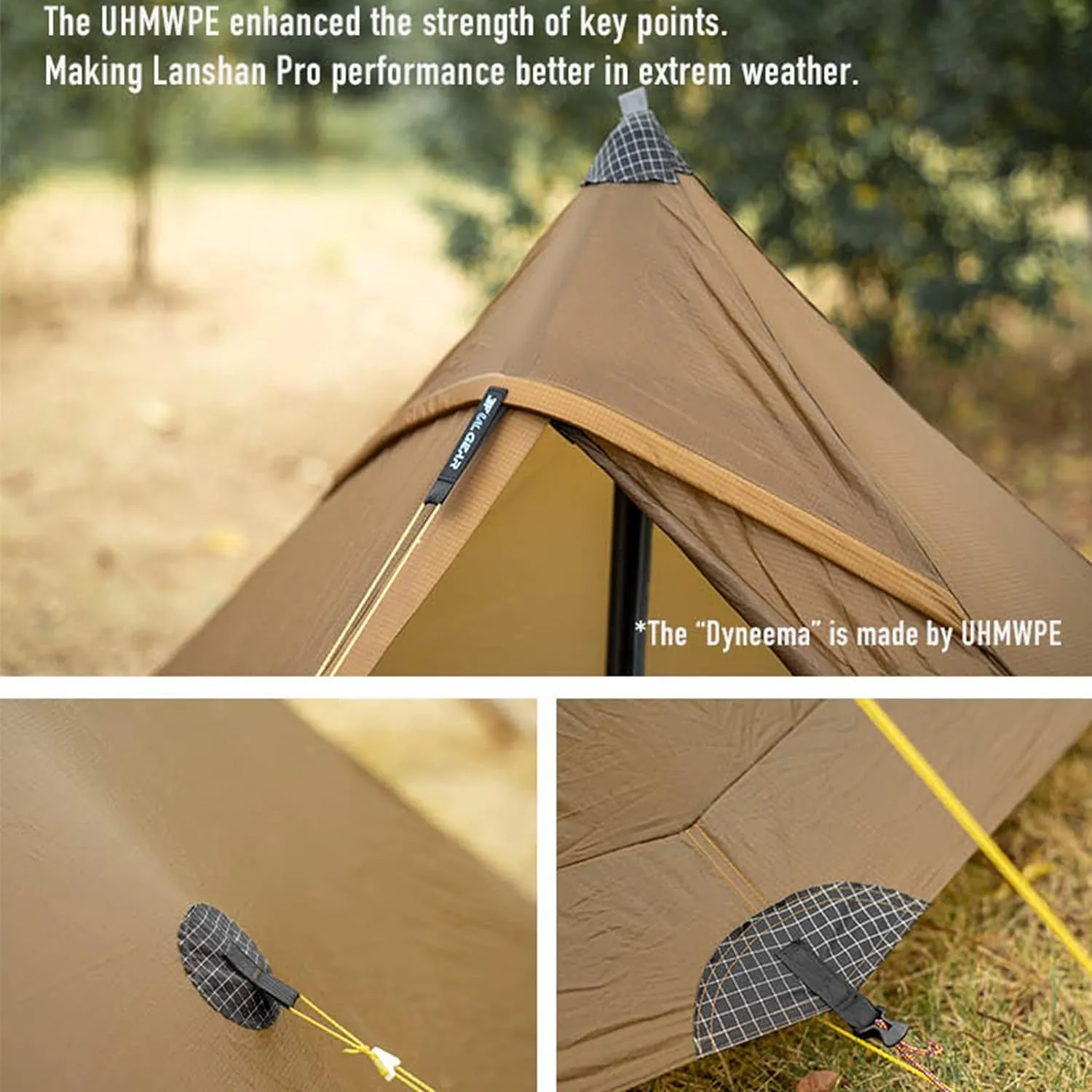 3F UL Gear Lanshan Pro Ultralight Tent 3-Season Camping Tent, Ideal for Camping in The Garden,Outdoor Lightweight Camping Shelter and Hiking Tent