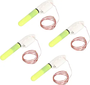 4 Pcs Fishing Glow Sticks Rod Tip LED Glow Sticks Green Waterproof LED Night Fishing Bite Alarm for Fishing