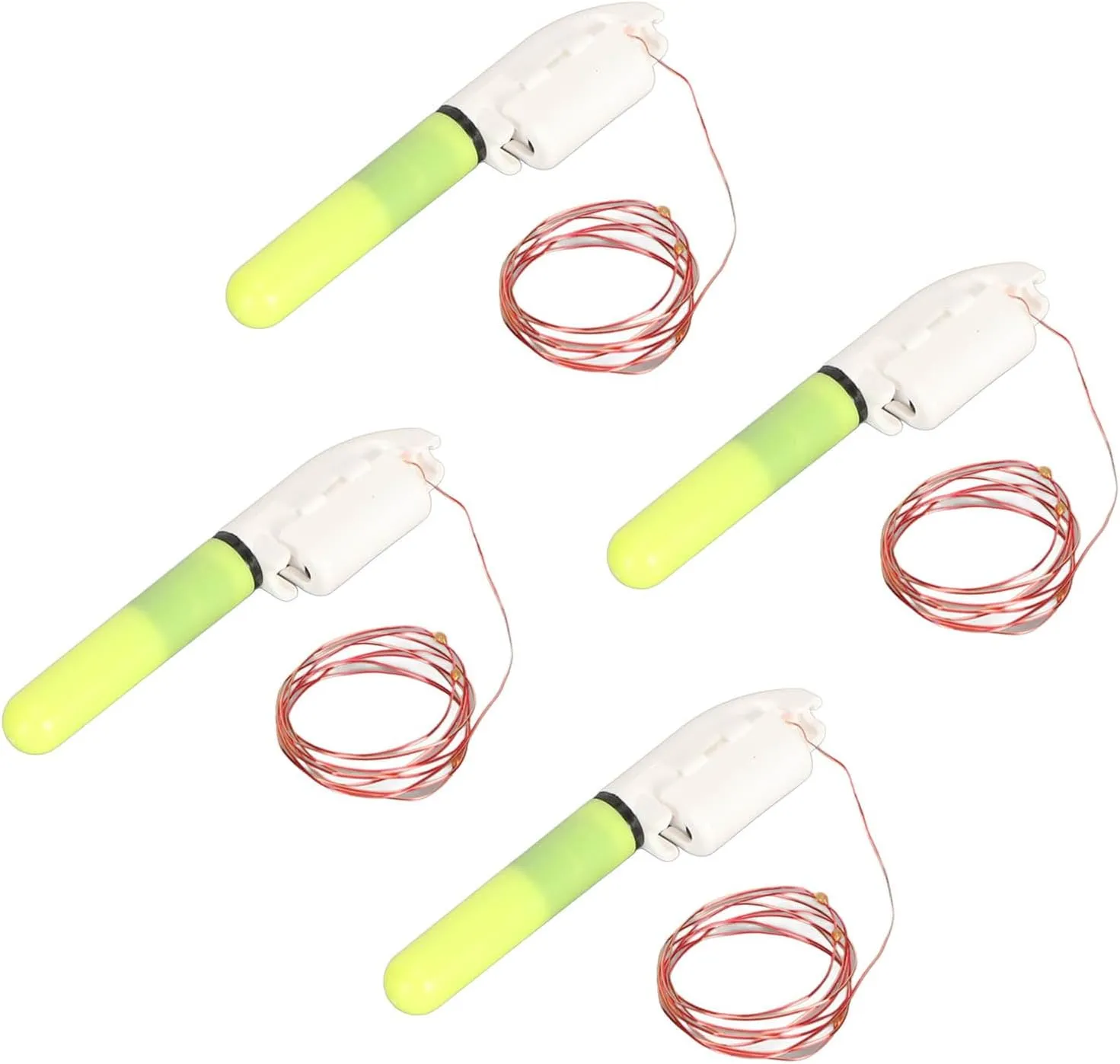 4 Pcs Fishing Glow Sticks Rod Tip LED Glow Sticks Green Waterproof LED Night Fishing Bite Alarm for Fishing