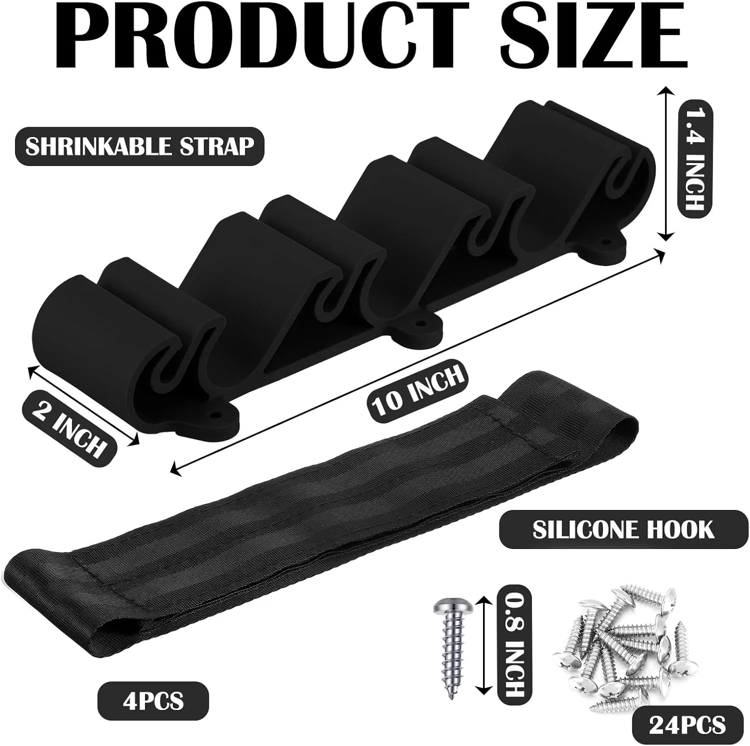 4 Pcs Vertical Mount Fishing Rod Holders for Boat Vertical Fishing Rod Rack for Storage Pole Strap for Boat Deck