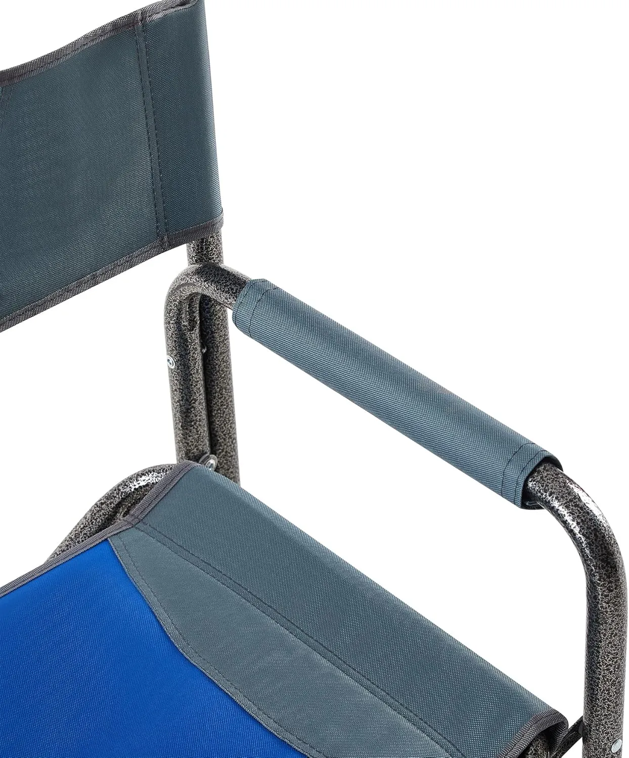 400LBS Folding Outdoor Chair with Side Table & Storage Pockets, Lightweight Aluminum Oversized Camping Chair for Fishing - Padded Seat/Armrests & Weather-Resistant Oxford Fabric (1, Blue Grey)