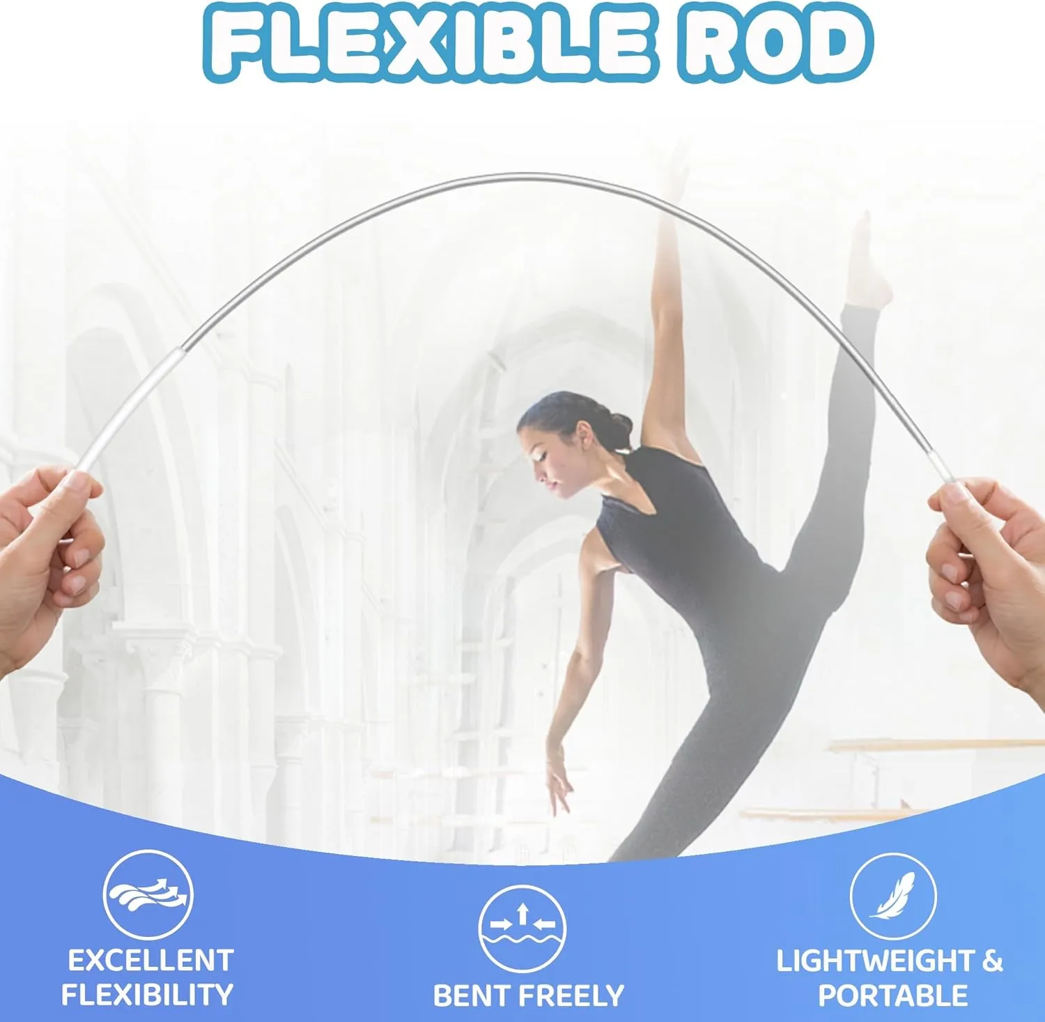 43.31" Fiberglass Flexible Rods for Worship Flags, Flexi Rod for Praise Dance Flags, Flexible Flag Pole, 20Pack