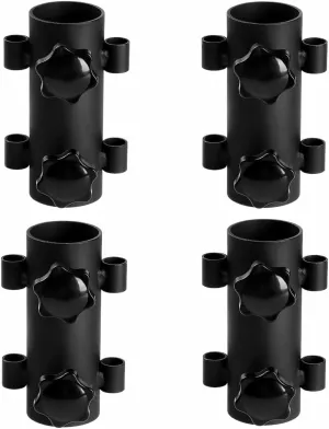 4Pcs Camping Tent Rod Holders,Reinforced Windproof Awning Rod Holder,Portable Tent Fixed Tube Pole Stand for Camping Fishing Hiking