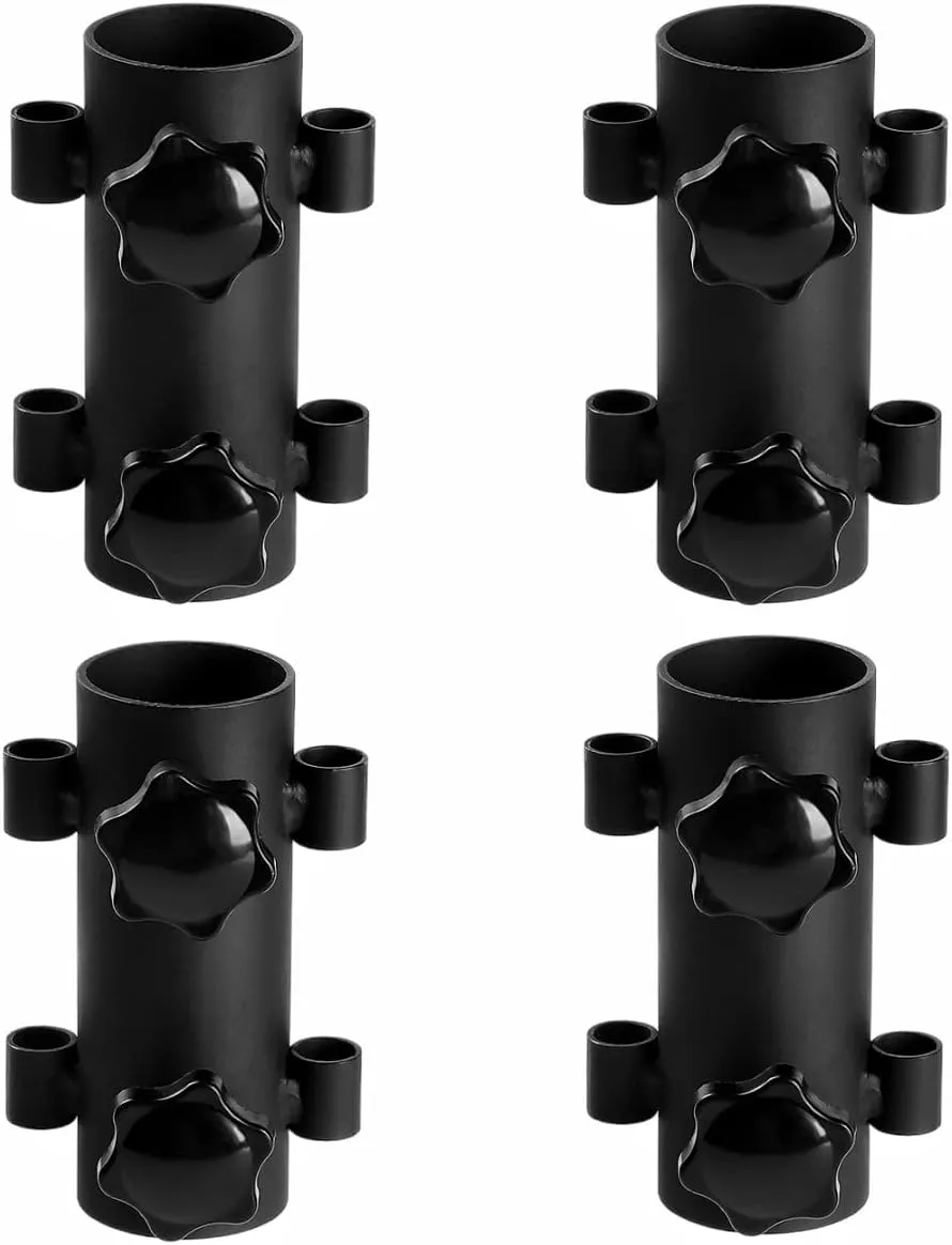 4Pcs Camping Tent Rod Holders,Reinforced Windproof Awning Rod Holder,Portable Tent Fixed Tube Pole Stand for Camping Fishing Hiking