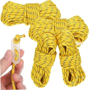 4pcs Reflective Camping Rope Heavy Duty Tangle Cord with Storage Bag for Tents Tarps and Outdoor Activities Windproof High Visibility Durable Nylon Hiking Rope