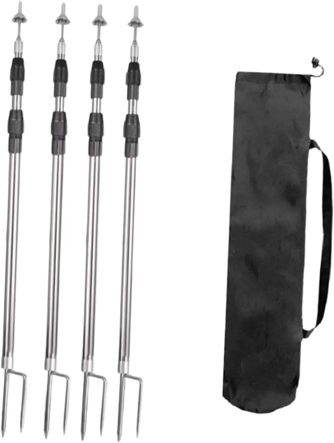 4Pcs Tarp Poles Replacement Tent Rods Heavy Duty Portable Telescoping Awning Poles for Garden Gazebo Hiking Picnic Canopy