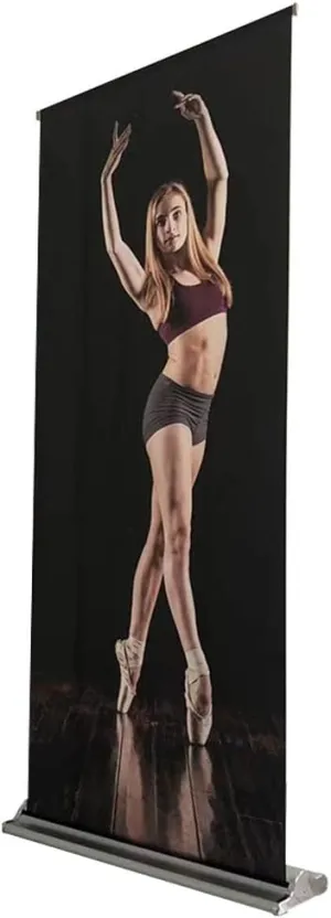 4U Media&Displays Deluxe Retractable Roll Up Banner Stand with Wide Base with Padded Canvas Bag 24" W by 72-80" H (STAND ONLY)