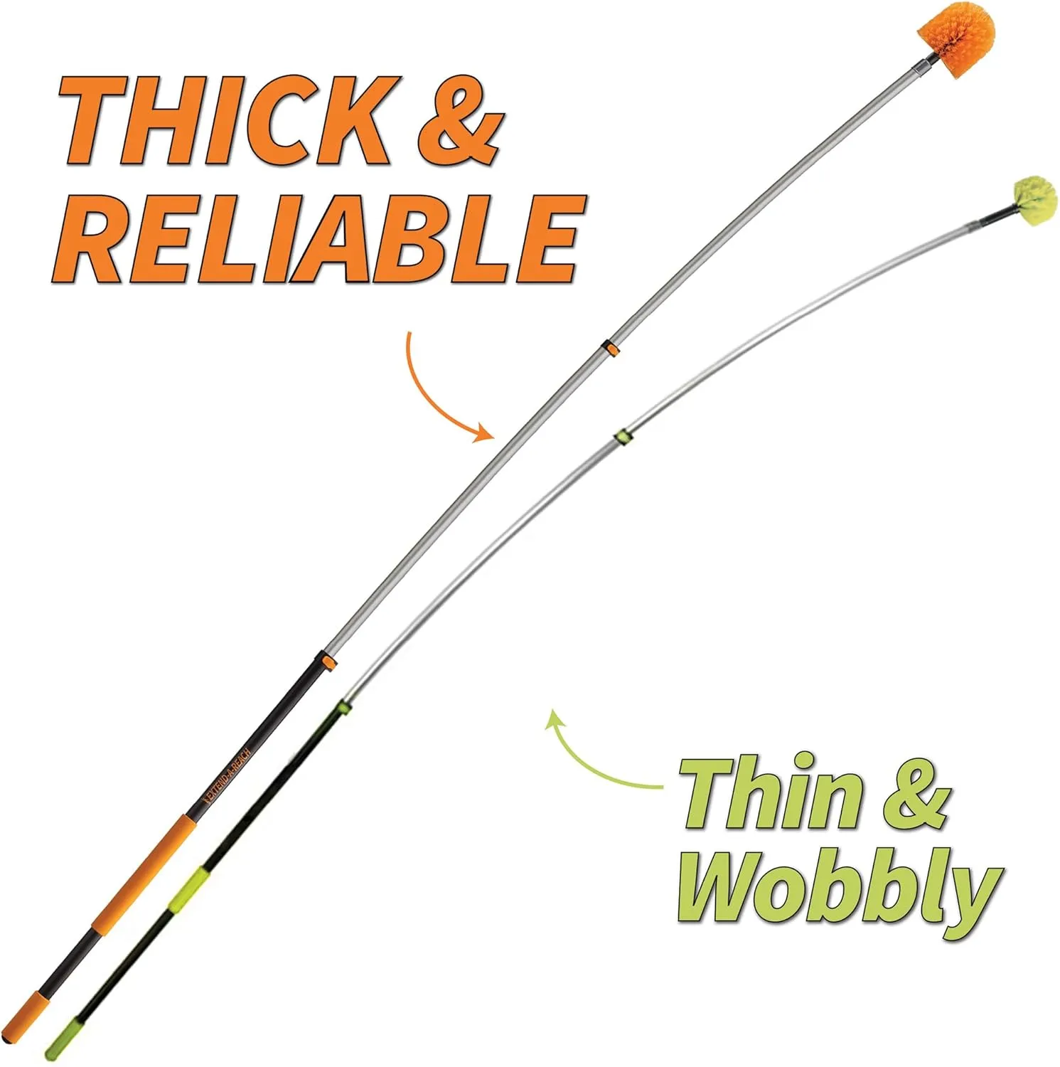5-24 ft Long Telescoping Extension Pole // Multi-Purpose Extendable Pole with Universal Twist-on Metal Tip // Lightweight and Sturdy // Best Telescopic Pole for Painting, Dusting and Window Cleaning