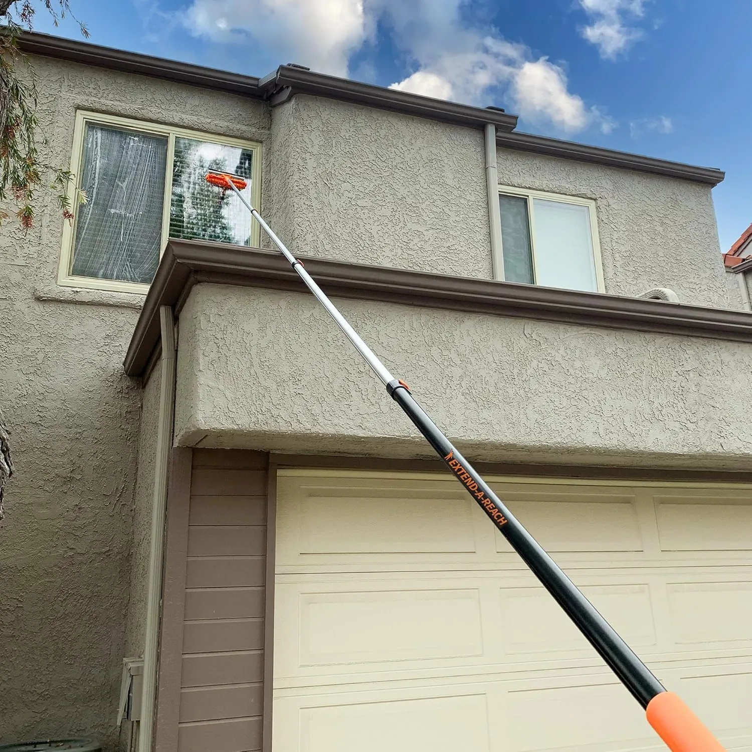 5-24 ft Long Telescoping Extension Pole // Multi-Purpose Extendable Pole with Universal Twist-on Metal Tip // Lightweight and Sturdy // Best Telescopic Pole for Painting, Dusting and Window Cleaning