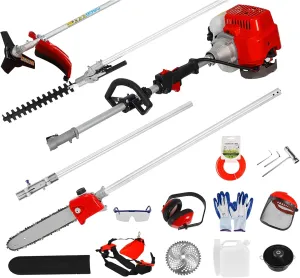 52CC Gas Weed Eater, 5 in 1 Multi-Functional Weed Wacker Gas, 2025 Upgraded Gas Powered Weed Eater[New Model Quality Improvement], 2300W/9500RPM Heavy Duty Brush Cutter 3 Days Delivery from US