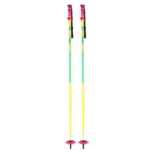 5th Element 2 Stealth Retro Ski Poles - Yellow/Pink