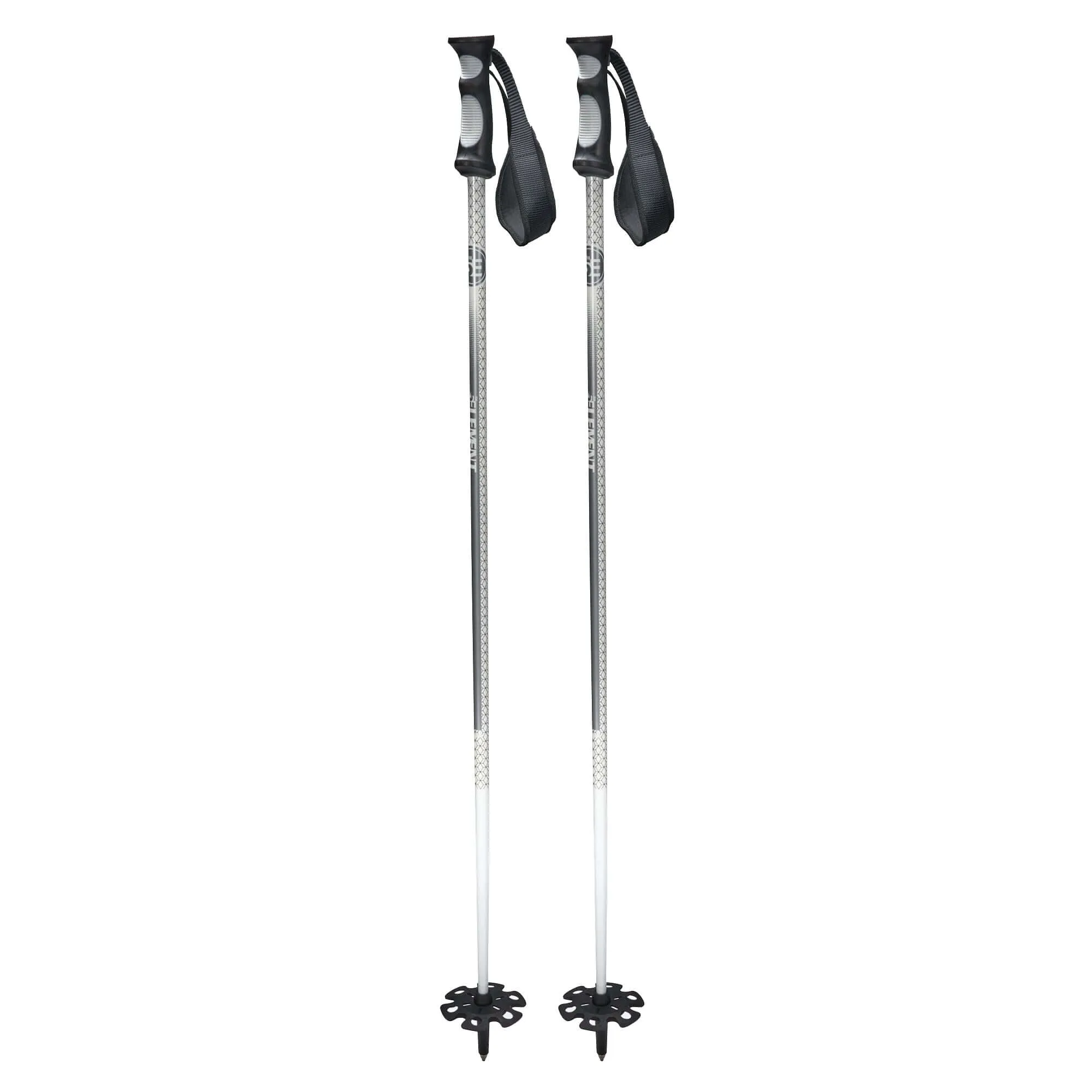 5th Element Stealth 2 Kids Ski Poles - White/Silver