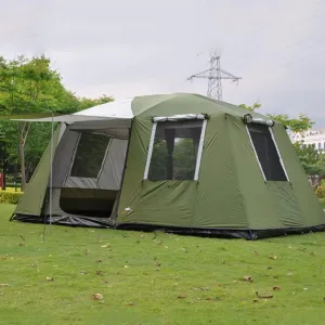 6-10 Person Family Tents for Camping Outdoor Gazebos,Festival Essential Sun Shelter,2 Bedroom Large Tents with Hall,Waterproof-460 X 305 X 210cm