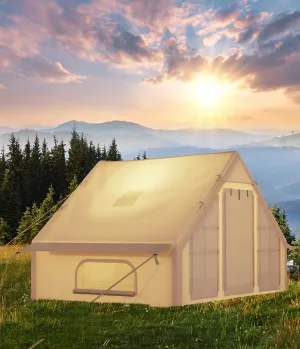 6-8 Person Inflatable Camping Tent, Large Inflatable Tent House with Air Pump, Quick Assembly Luxury Camping Tent, Waterproof Oxford Fabric Suitable for All Seasons.