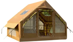 6.4㎡ Inflatable Camping Tent for 3-4 People, Luxury Outdoor Tent for Family Glamping, Outdoor Party, Easy Setup, Waterproof Outdoor Inflatable Tent