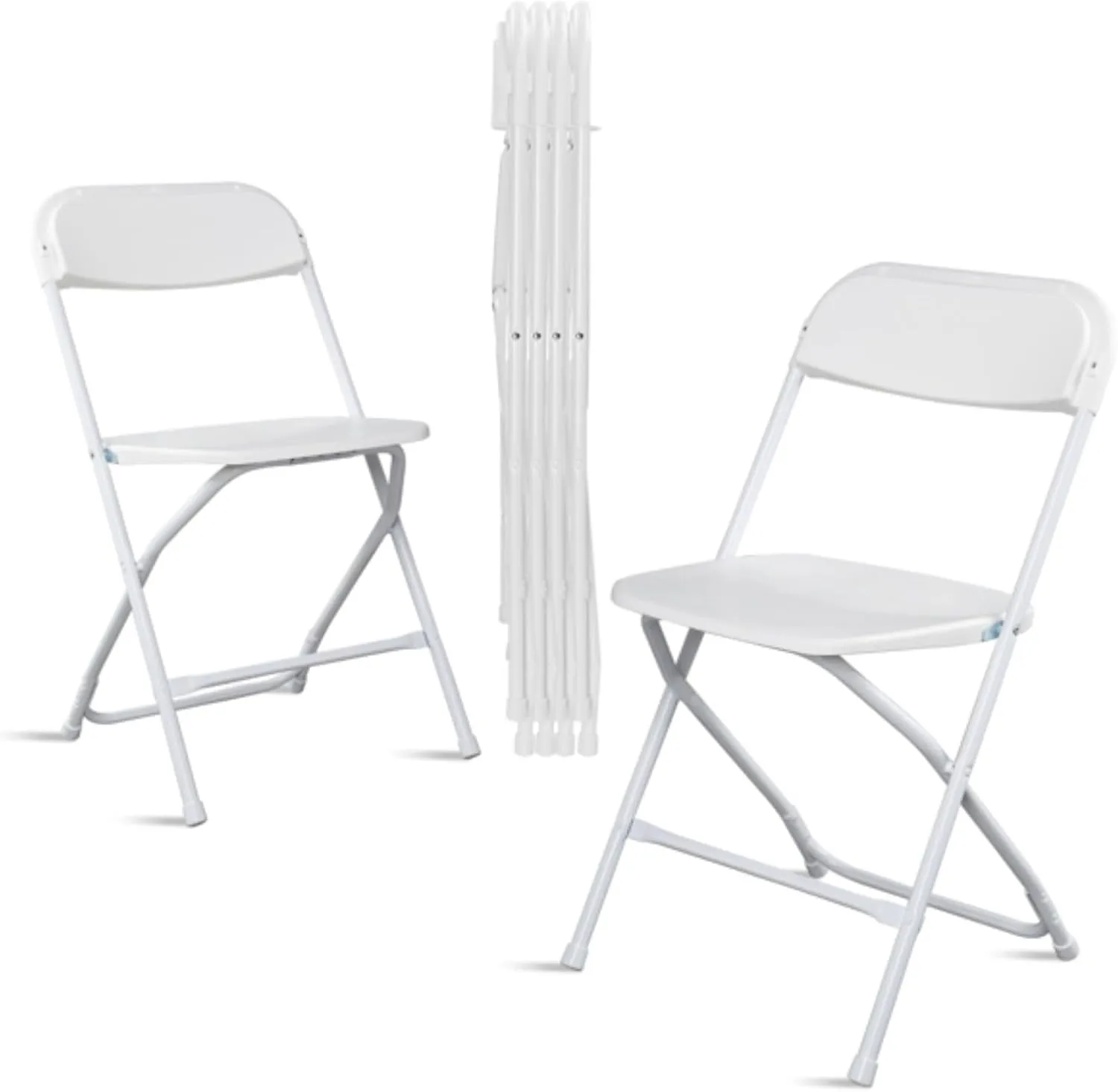 6pcs Injection Molded Classic White Garden Plastic Folding Chairs