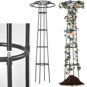73in Metal Trellis for Climbing Plants, Heavy Duty Plant Support with 1in Steel Frame, Rust Proof Trellis for Tomatoes Cucumbers, No Tools Needed Snap Lock Design