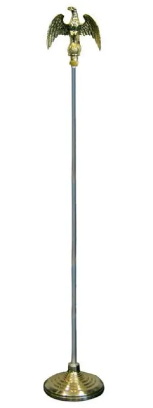 8ft Silver Flag Pole and Gold Base Kit (Eagle Top)