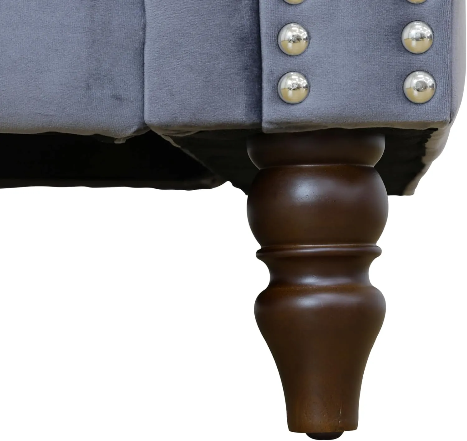 Accent Chair, Single Couch Chair with Style Button Tufted, Scroll Arms and Nailhead for Living Room, Office, Apartment, Grey