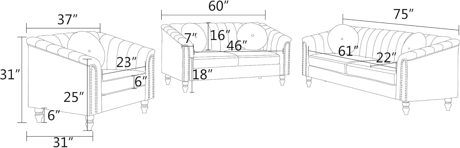 Accent Chair, Single Couch Chair with Style Button Tufted, Scroll Arms and Nailhead for Living Room, Office, Apartment, Grey