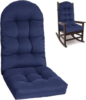 Adirondack Chair Cushion, Rocking Cushions 44x19.4x4 inch, High Back Patio Recliner Cushion of Upper and Lower with Ties, Sunscreen and Fade-Resistant Navy,1