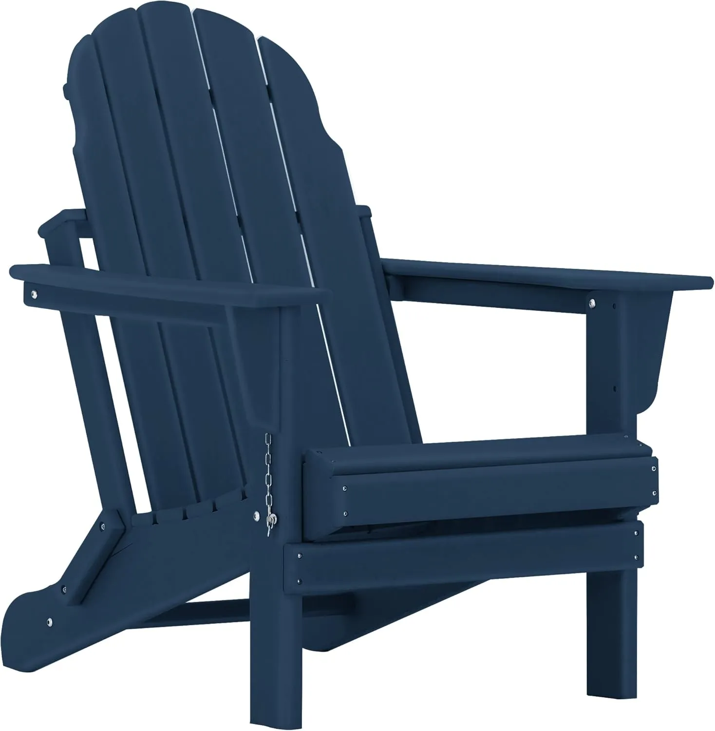 Adirondack Chairs, HDPE All-Weather Adirondack Chair, Fire Pit Chairs (Folding, Navy Blue)