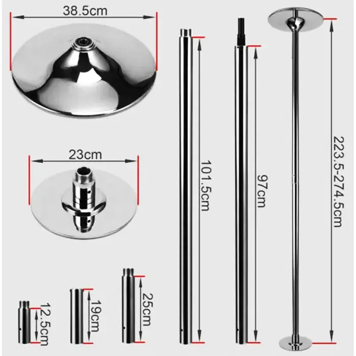 Adjustable Dance Pole Spinning and Static