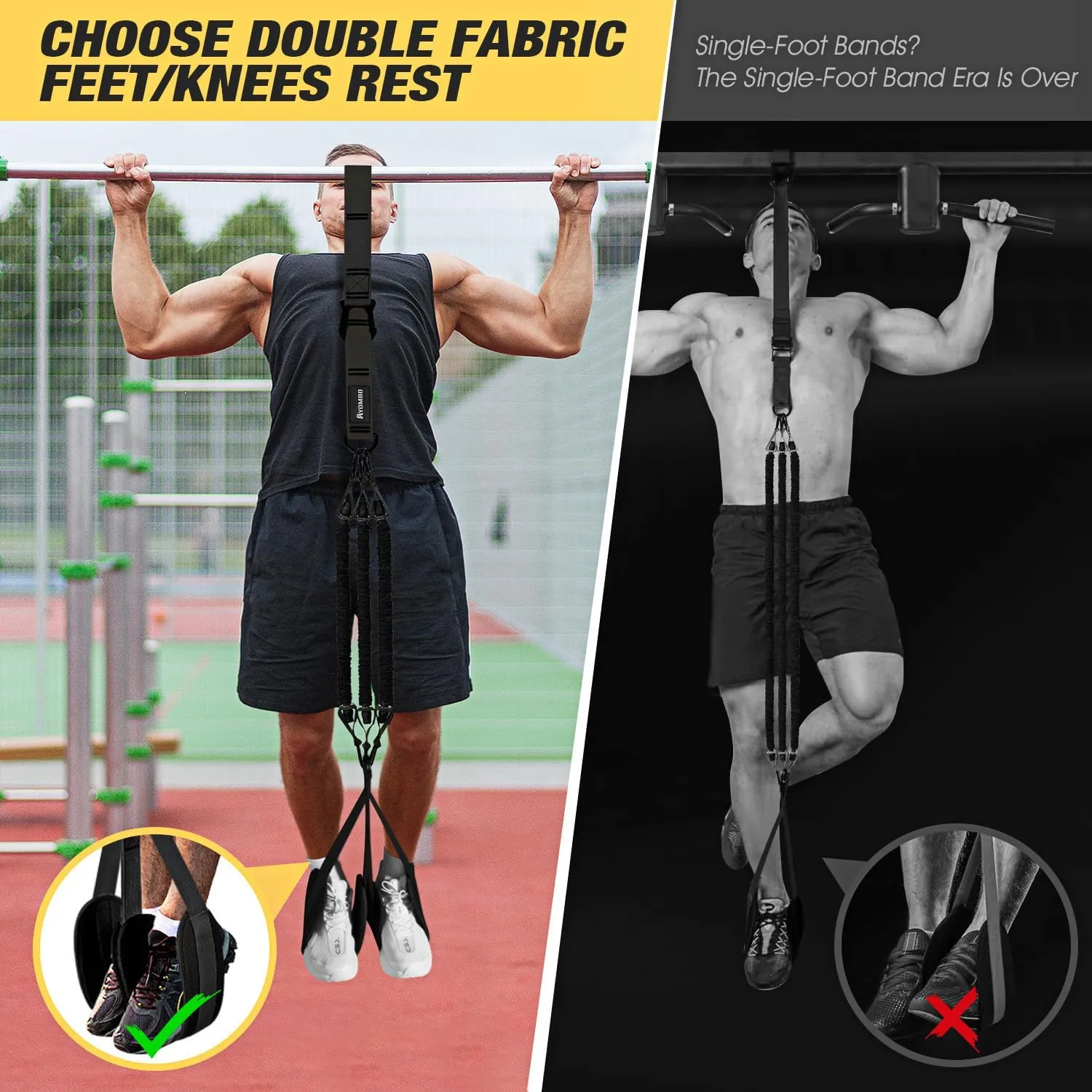 Adjustable Heavy Duty Pull Up Assist Equipment with 4 Assistance Bands - Resistance Bands for Pull Up Bar Workout - Home Gym Fitness Exercise Strength Training