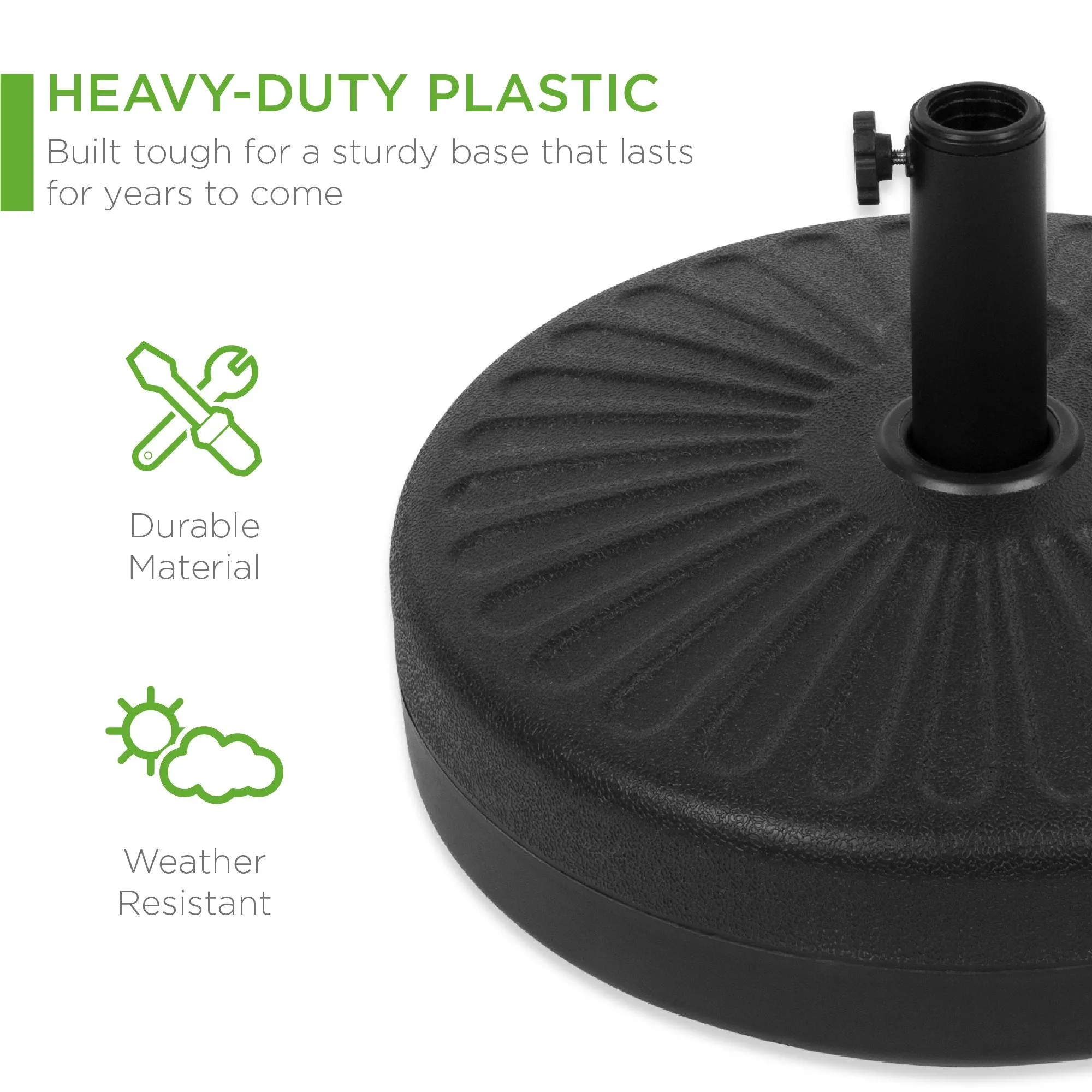 Adjustable Knob Plastic Pole Minimalistic Patio w/ Umbrella Holder Smart Accessory Base