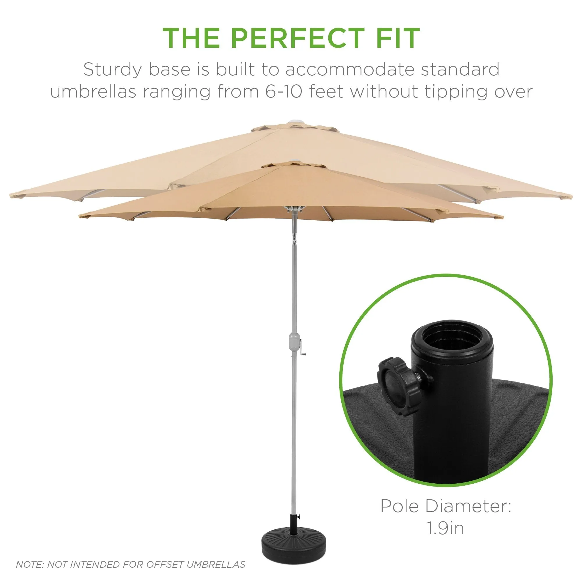 Adjustable Knob Plastic Pole Minimalistic Patio w/ Umbrella Holder Smart Accessory Base