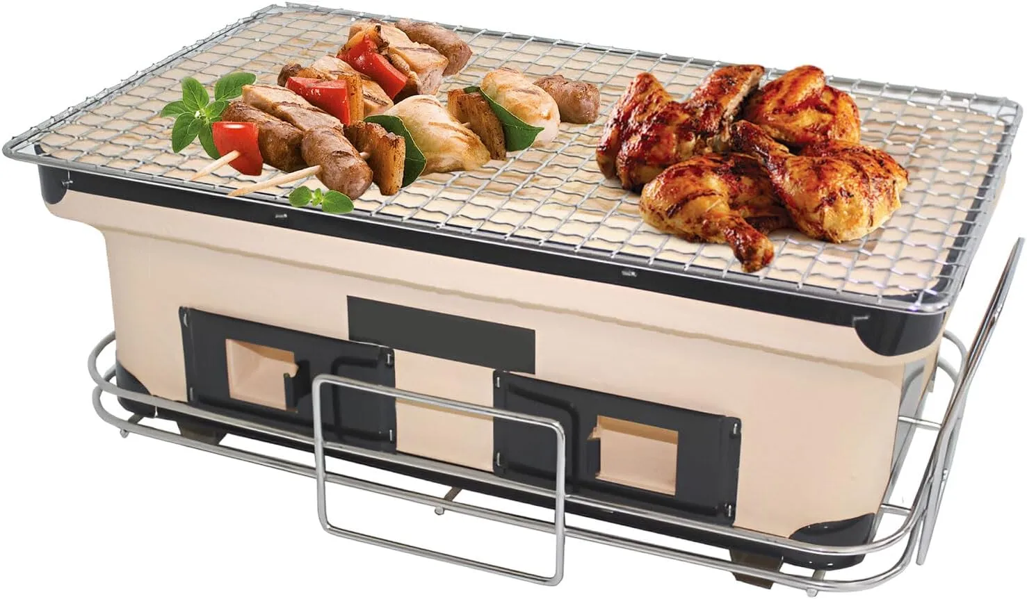 AIZYR Japanese Yakiniku Grill Clay Tabletop BBQ Grill, Charcoal Stove Korean Barbecue Grill, Household Charcoal Gril for Home Outdoor Camping Traveling