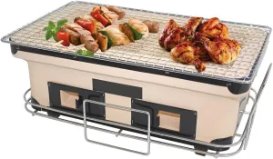 AIZYR Japanese Yakiniku Grill Clay Tabletop BBQ Grill, Charcoal Stove Korean Barbecue Grill, Household Charcoal Gril for Home Outdoor Camping Traveling