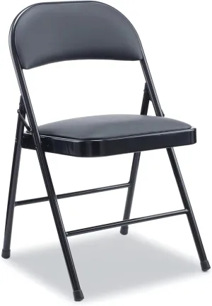 Alera ALECA9416 PU Padded Folding Chair Supports Up to 250 lbs. - Black (4/Carton)