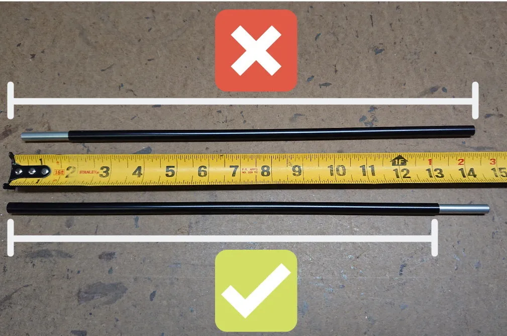 Alloy Tent Pole Section 8.5mm Diameter by Yunan