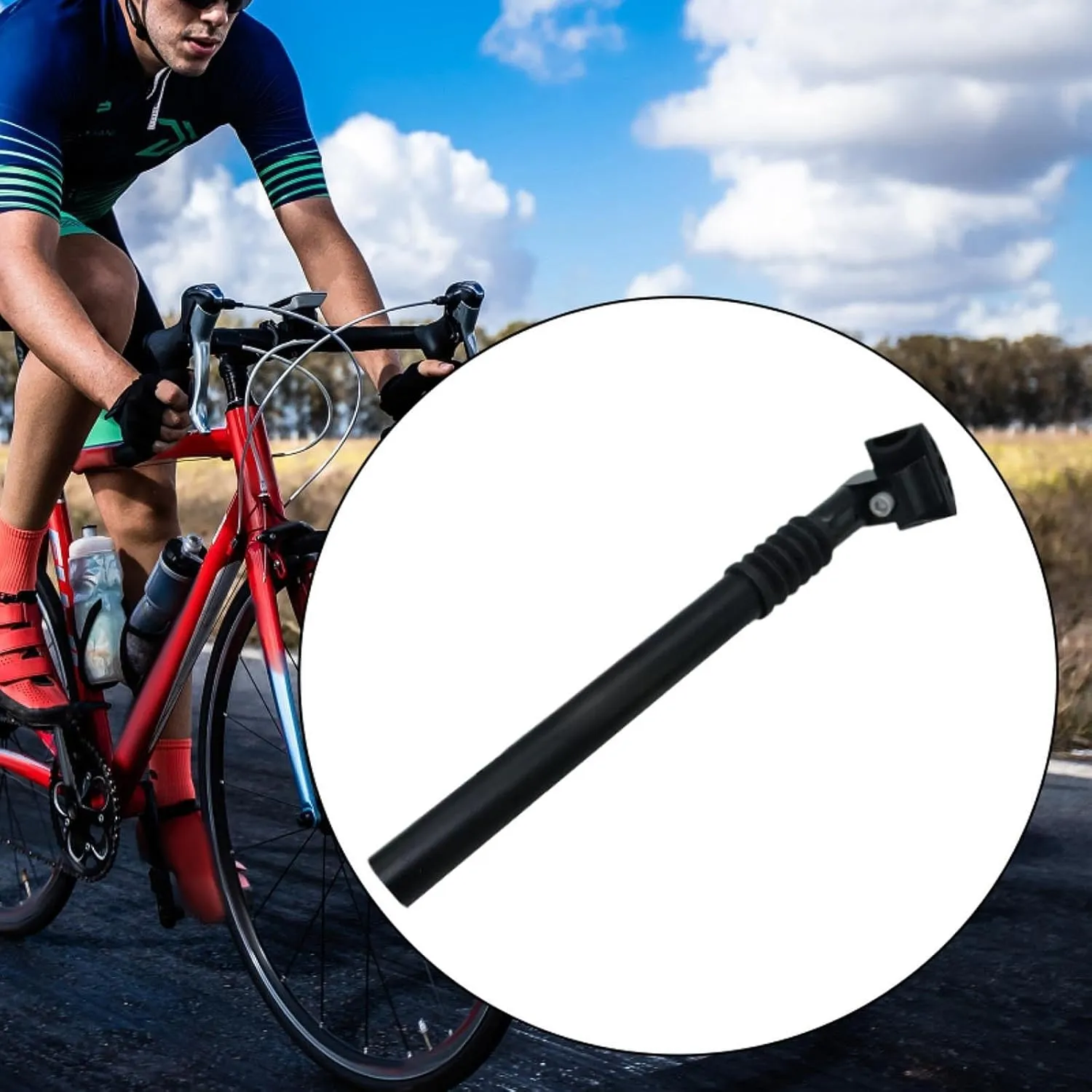 Aluminum Alloy Bike Seatpost Shock Absorbing Portable Easy to Install Accessories Parts Saddle Pole Seat Tube for Road Bikes