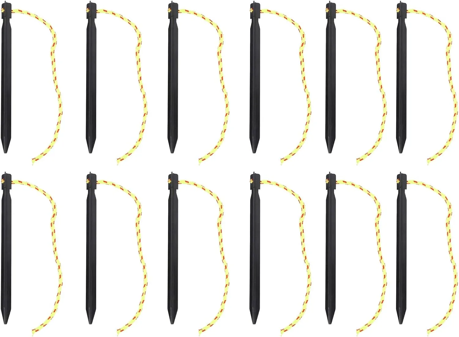 Aluminum Alloy Lightweight Tent Stakes Three Edges Ground Pegs Camping Hammocks 12pcs Black