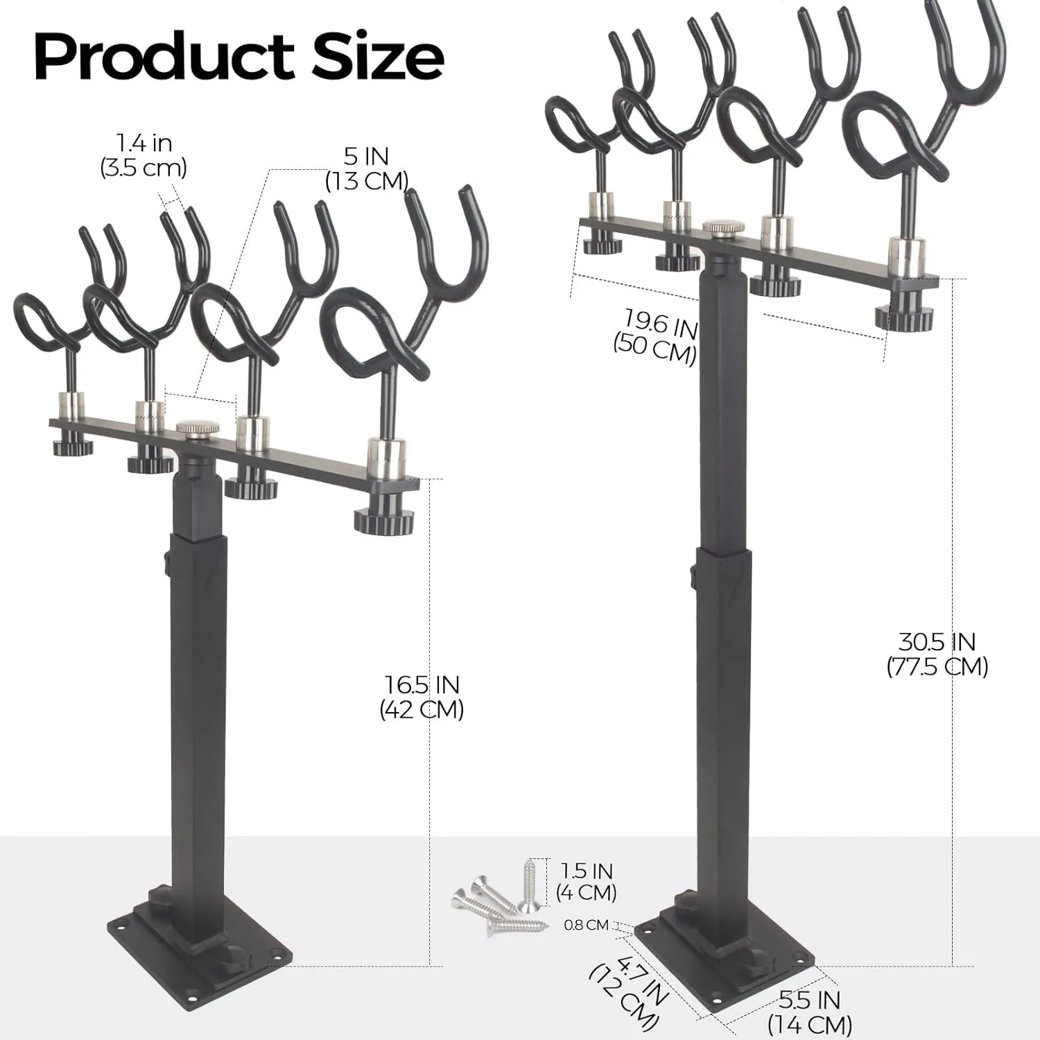 Aluminum Fishing Rod Holder - Heavy Duty Marine Grade Boat Accessories, Sure Grip Pole Support Bracket for Saltwater Fishing Boats, Yachts & Ships