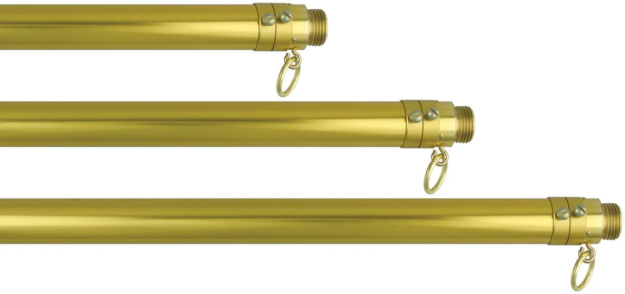 American Flag Set - Gold Adjustable Aluminum Flagpole