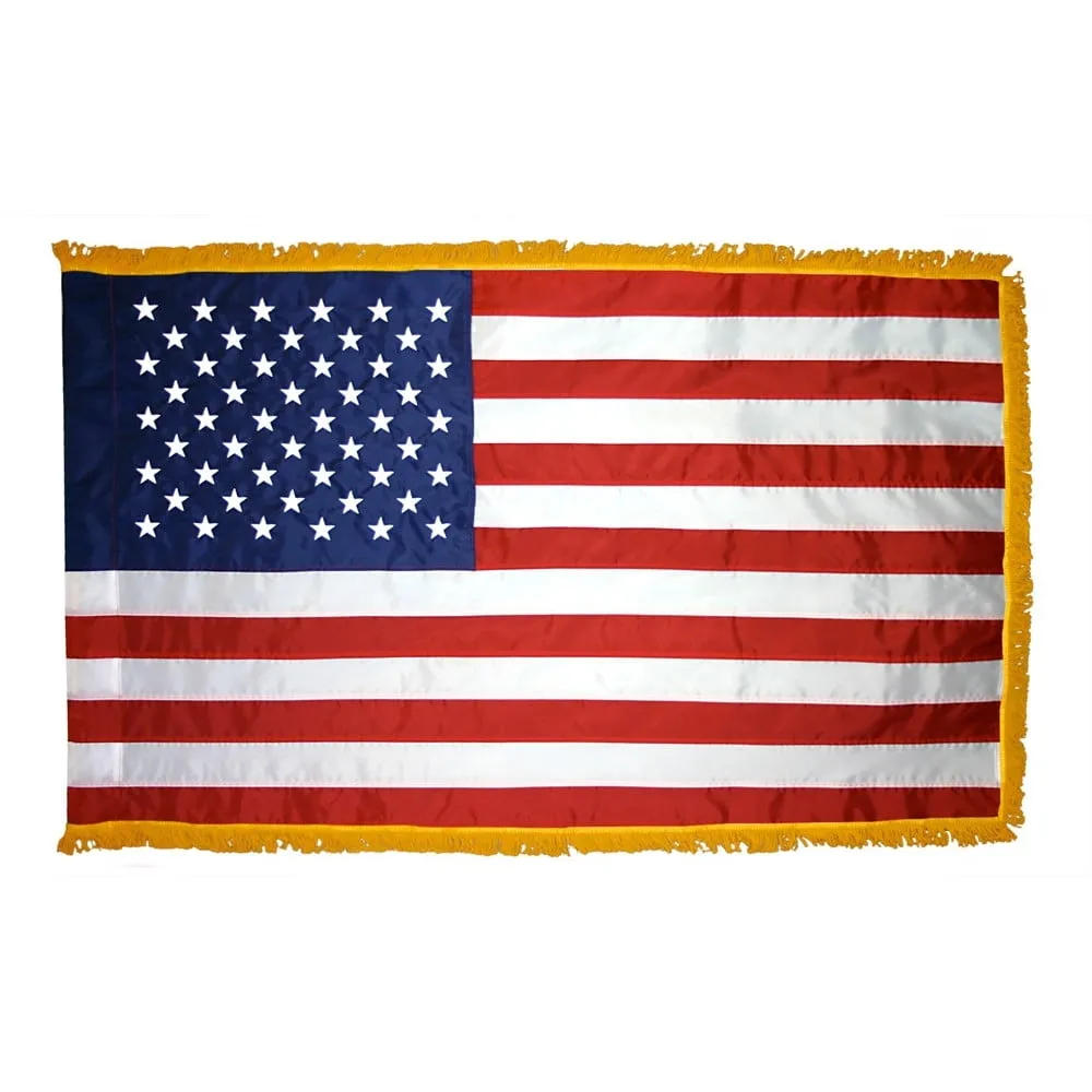 American Flag Set - Gold Adjustable Aluminum Flagpole