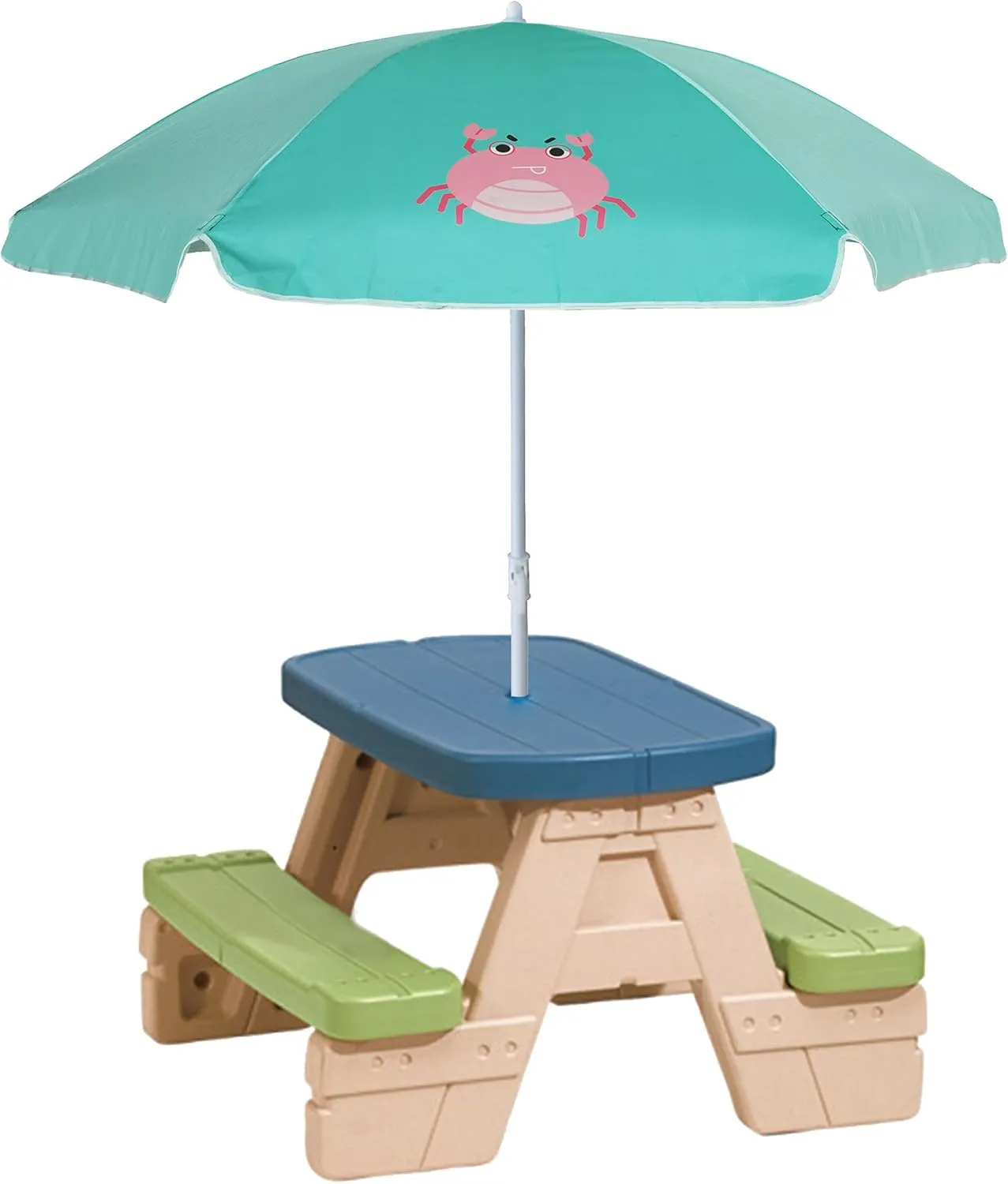 AMMSUN 5ft Seaside Beach Umbrella for Sand and Water Table - Kids Durable Umbrellas for children Beach Camping Garden Outdoor Play Shade