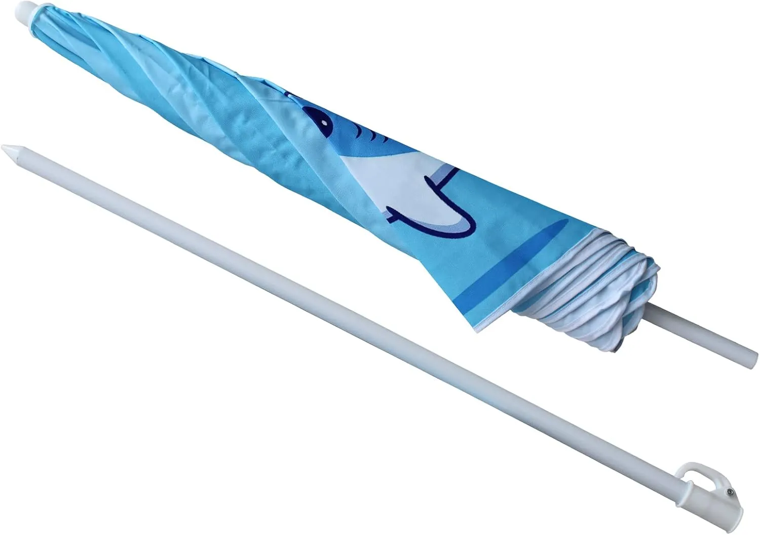 AMMSUN 5ft Seaside Umbrella for Sand Box Water Table - Kids Durable Umbrellas for children Picnic Beach Camping Garden Outdoor Play Shade (5ft Light Blue Shark)