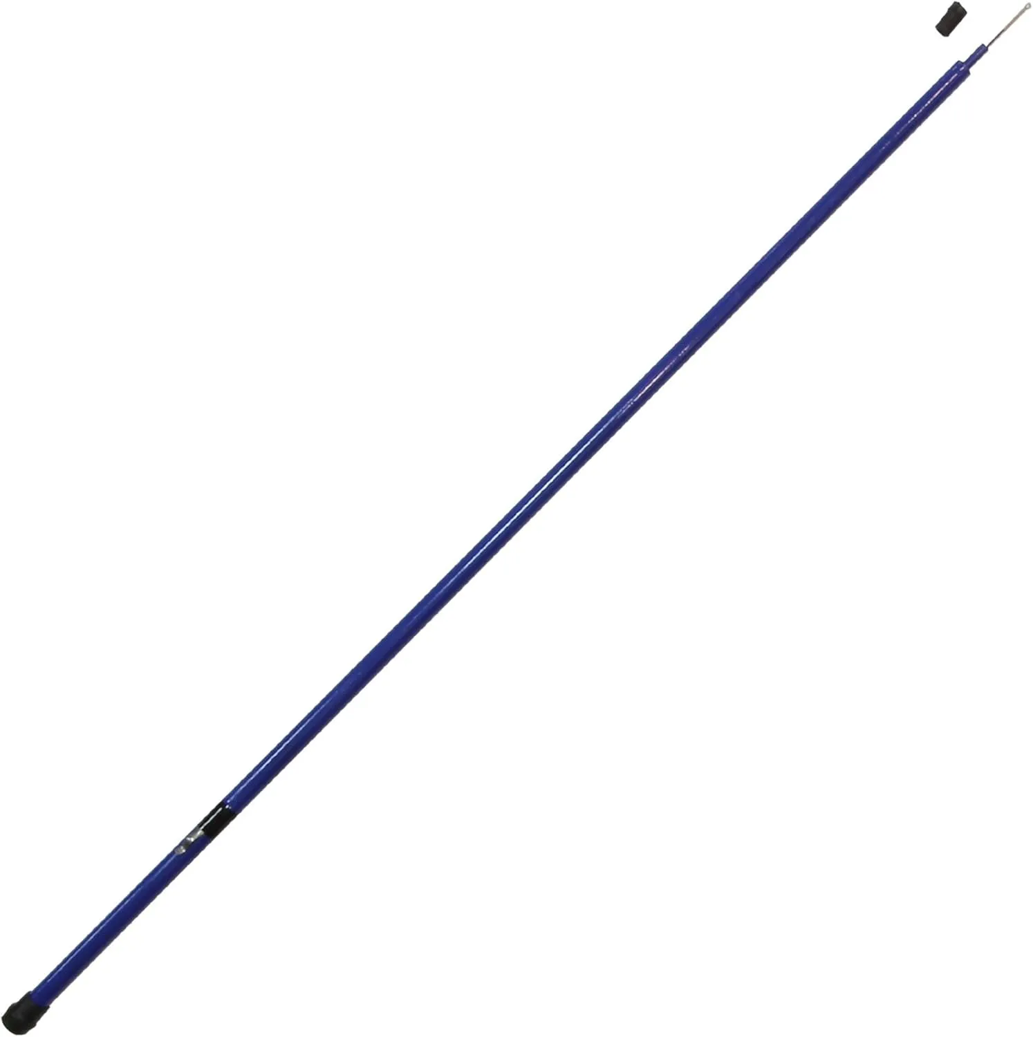Anley 10Ft Telescopic Flagpole - Retractable Fiberglass Outdoor Telescoping flag pole - Reinforced Twist-to-tighten Section & Clip Hook Top - Lightweight Durable Pole (Blue)