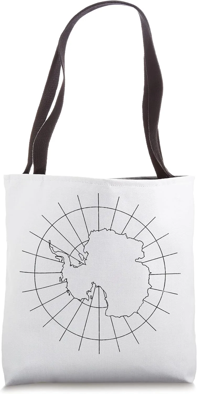 Antarctica Map Minimalist Distressed Vintage 80s South Pole Tote Bag