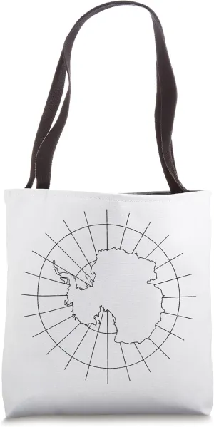 Antarctica Map Minimalist Distressed Vintage 80s South Pole Tote Bag