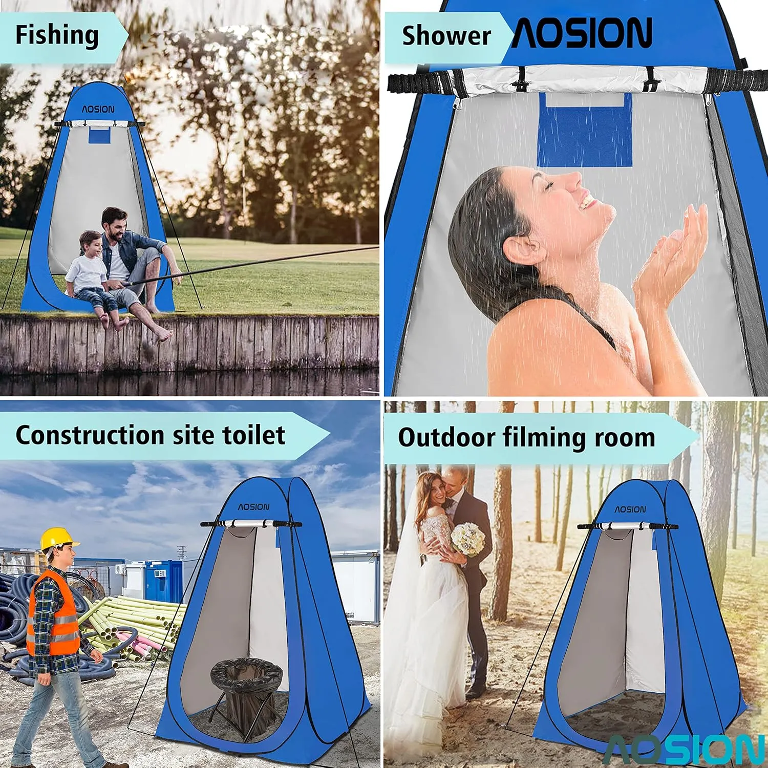AOSION Privacy Shower Tent,Pop Up Changing Tent,Camp Bathroom Changing Dressing Room,Sun Sunshade Canopy Outdoor Rain Shelter for Camping Hiking Beach Picnic Fishing.