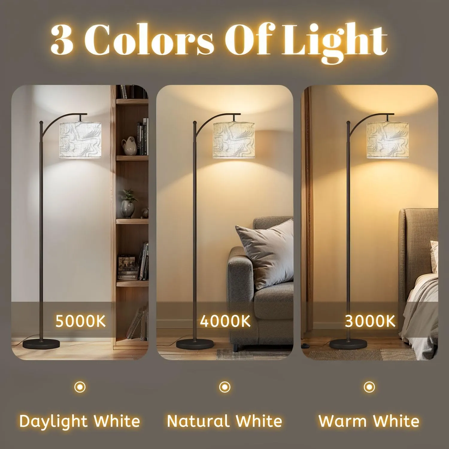 Arc Floor Lamps Lines Modern White Carve Wave line Abstract Luxury 3D Papercut Minimal Modern LED Adjustable Lampshade Standing Light for Living Room Reading Bedroom Office