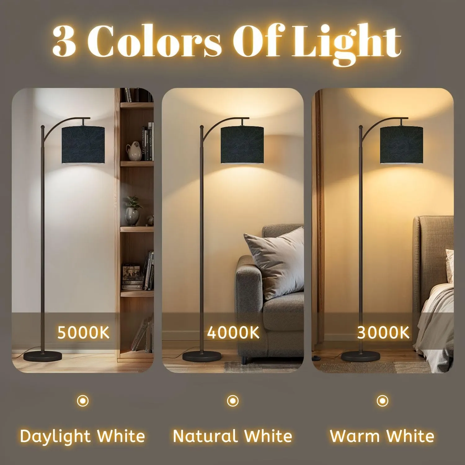 Arc Floor Lamps Terrain map Contours Trails Grid Geographic Relief Topographic Contour Modern LED Adjustable Lampshade Standing Light for Living Room Reading Bedroom Office