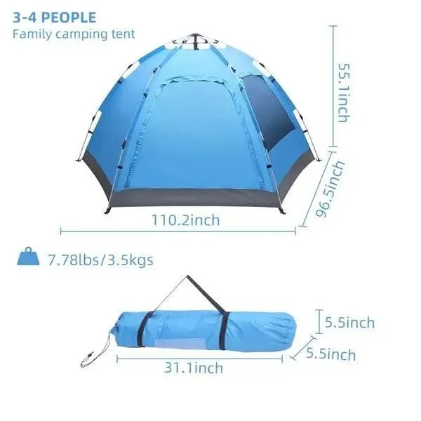 Automatic Family Tent Instant Pop Up Waterproof for All Weather